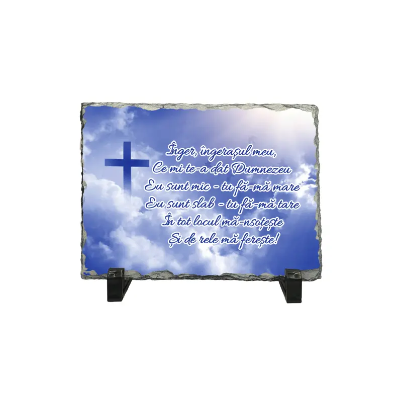 Inger ingerasul meu ce mi te-a dat dumnezeu.., piatra ardezie personalizata, cu mesaj model, pa088